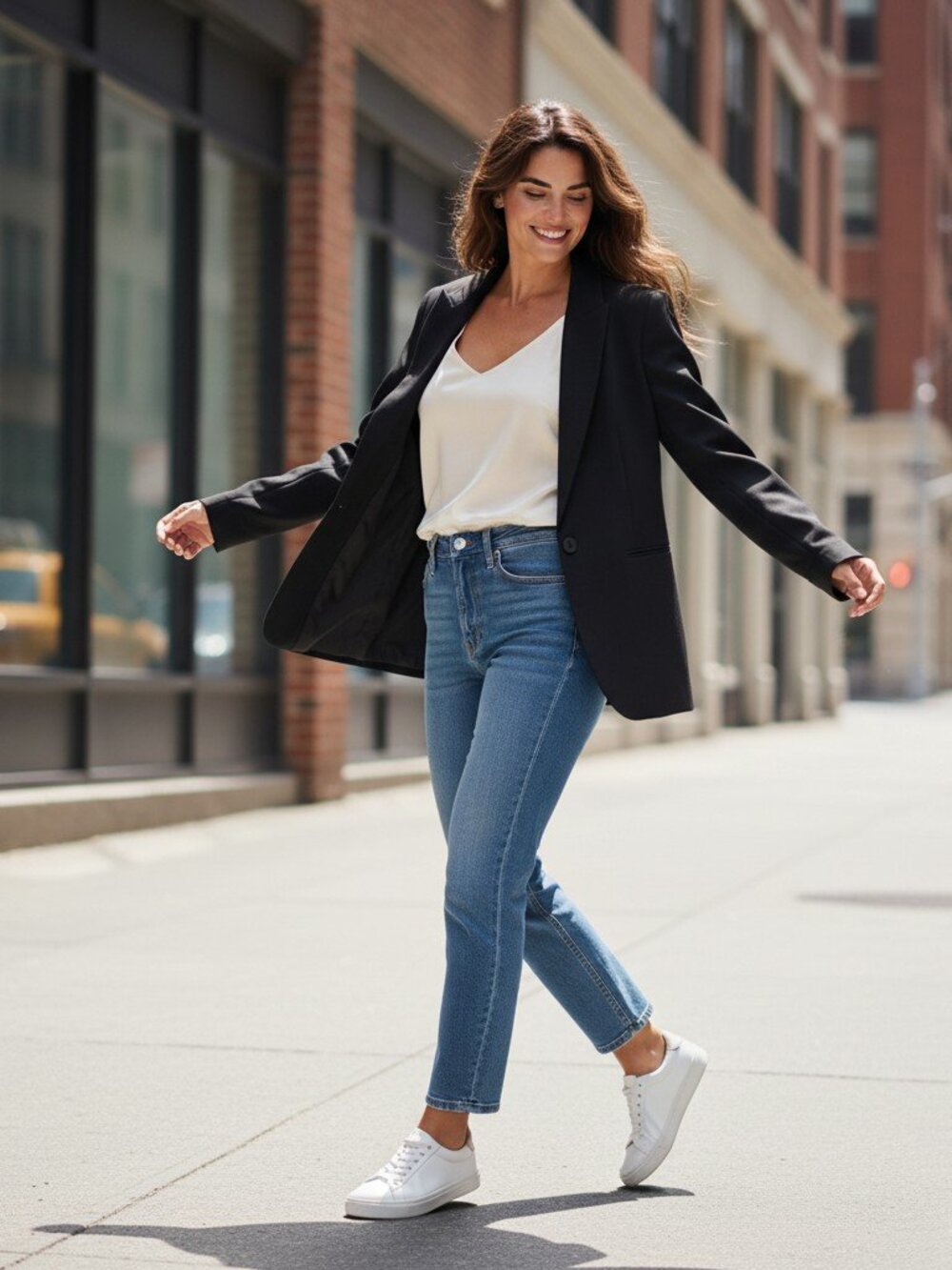 ZARA Black Straight Cut Buttoned Blazer Size L 9170/478/800 Tailored